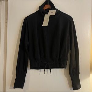 Sweaty Betty Melody Luxe Fleece Pullover Sweater Black NWT Small